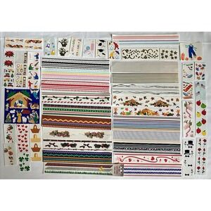 Retired Vtg Mrs. Grossman's Sticker Lot New Stickers Lines & Designs Holidays